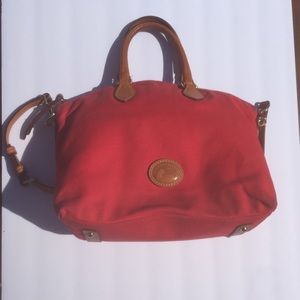 DOONEY & BOURKE RED CANVAS SATCHEL